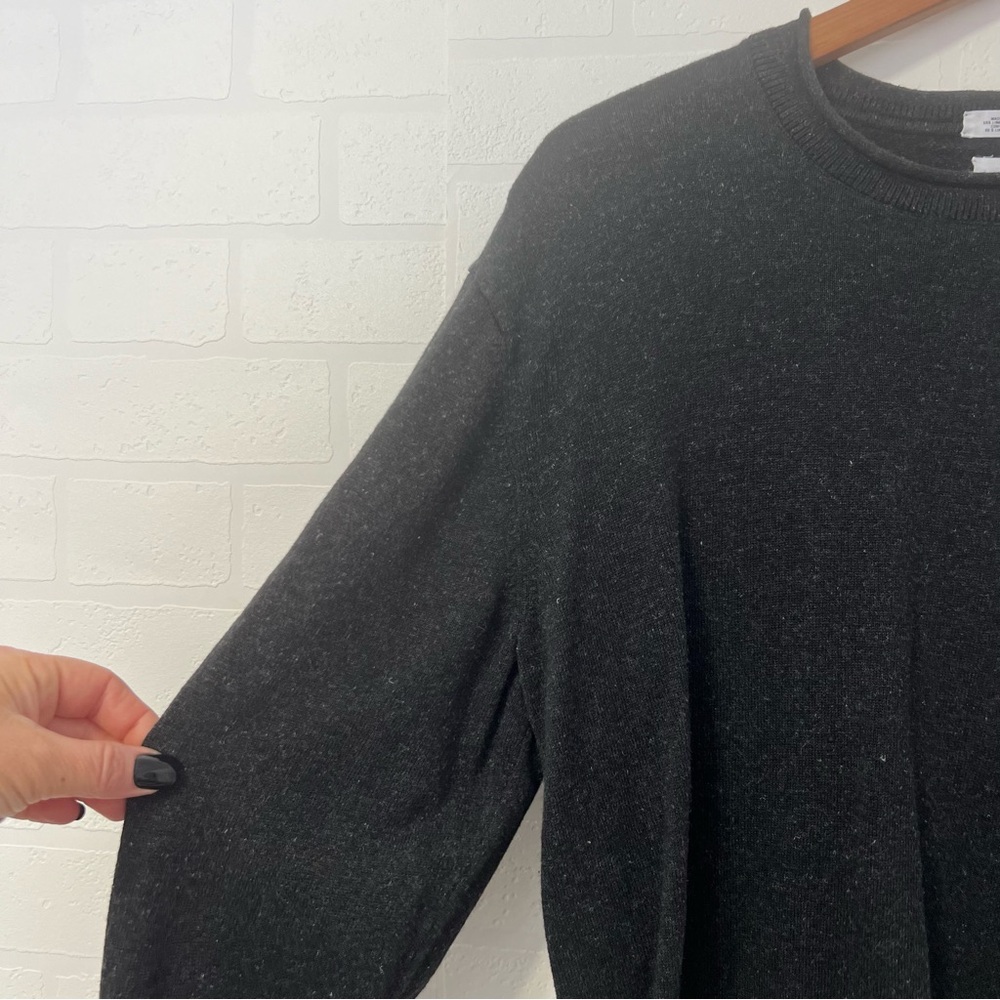GAP Moonless Night Cotton Linen Minimalist Contemporary Charcoal Knit Sweater M - Picture 5 of 14